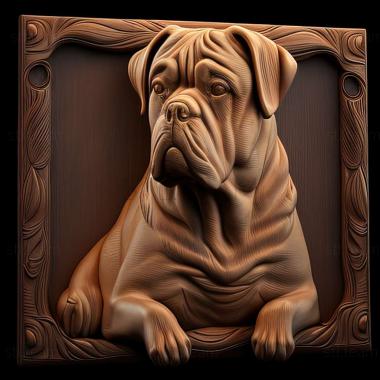 3D model American Bulldog dog (STL)